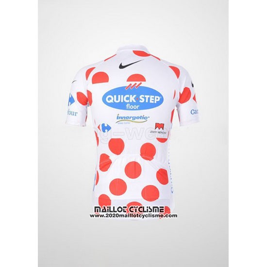 2010 Maillot Ciclismo Quick Step Floor Lider Rouge et Blanc Manches Courtes et Cuissard